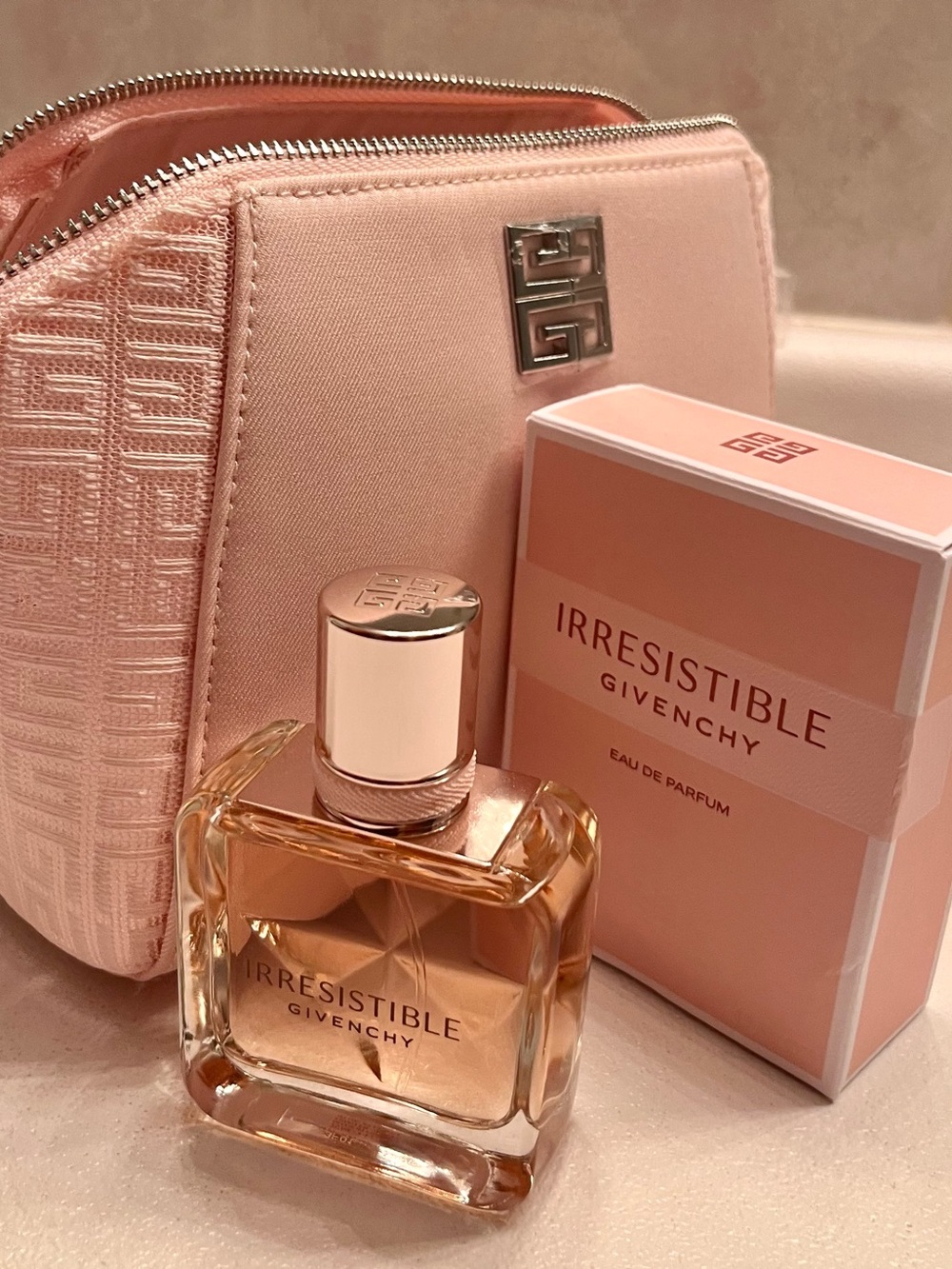 Givenchy Pink Cosmetic Pouch with Irresistible Eau de Parfum Set